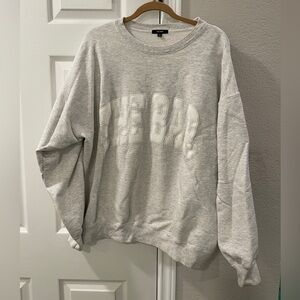 The Bar Varsity Crewneck Sweatshirt in grey, Size XL. Excellent condition.
